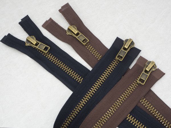 YKK Reißverschluss 2-Wege Teilbar | Dunkelbeige, 85 Cm, Metallzähne | Für Jacken, Taschen, Zelte
